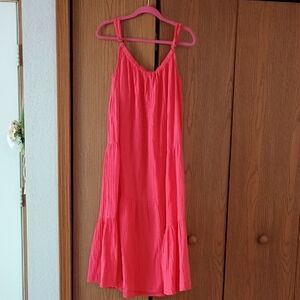 Coral Pink Muslin Maxi Dress By Dylan, Size Large